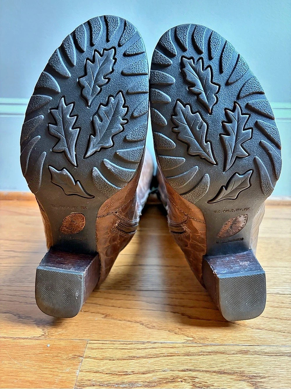 Born Brown Embossed Heeled Boots - Picture 7 of 10